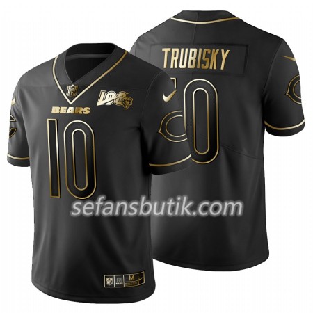 Chicago Bears Tröjor Mitchell Trubisky 10 Nike Svart Golden Edition 100th - Herr Chicago Bears Tröjor Mitchell Trubisky 10 Nike Svart Golden Edition 100th - Herr